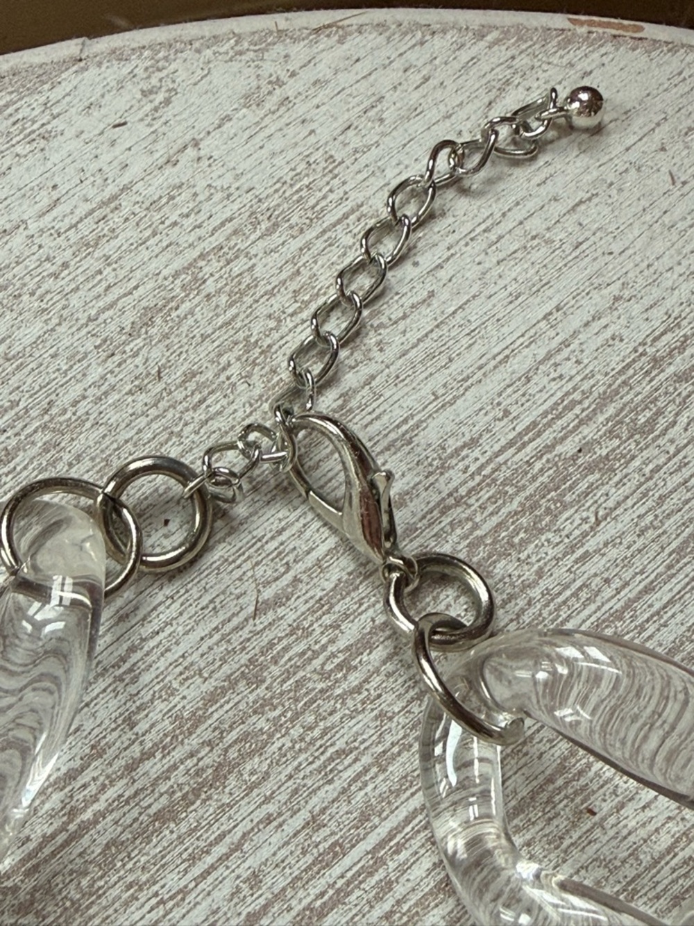 Clear Link Necklace - Transparent Statement Chain - Picture 3 of 3